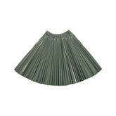 CHRISTINA ROHDE FAUX LEATHER PLEATED SKIRT